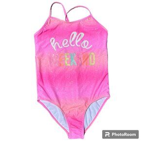 bmagical by btween Girl's Pink Sparkle "Hello‎ Weekend" Swimsuit sz 12  NWOT
